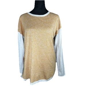 Smartwool Women's Colorblock Sweater Size Medium Honey Merino Wool Blend